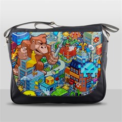 Pixel Art Retro Video Game Messenger Bag by Sarkoni