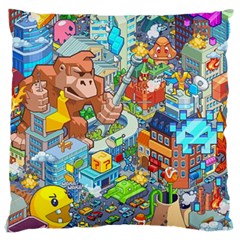 Pixel Art Retro Video Game Standard Premium Plush Fleece Cushion Case (one Side) by Sarkoni