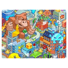 Pixel Art Retro Video Game Premium Plush Fleece Blanket (extra Small) by Sarkoni