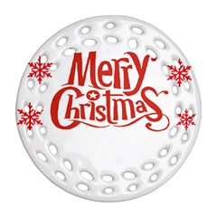 Merry Christmas Ornament (Round Filigree)