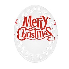 Merry Christmas Oval Filigree Ornament (Two Sides)