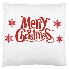 Merry Christmas Large Premium Plush Fleece Cushion Case (Two Sides)