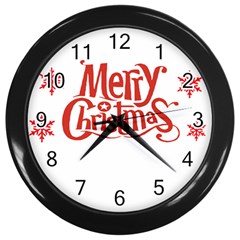 Merry Christmas Wall Clock (black) by designerey