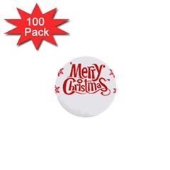 Merry Christmas 1  Mini Buttons (100 Pack)  by designerey