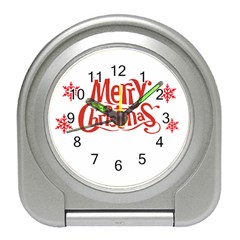 Merry Christmas Travel Alarm Clock by designerey