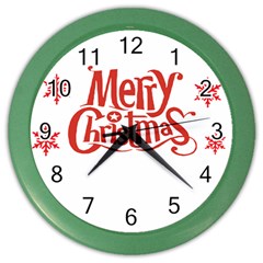 Merry Christmas Color Wall Clock by designerey