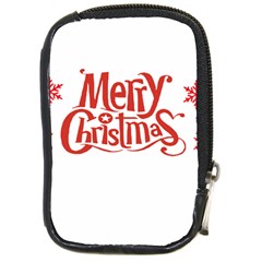 Merry Christmas Compact Camera Leather Case by designerey