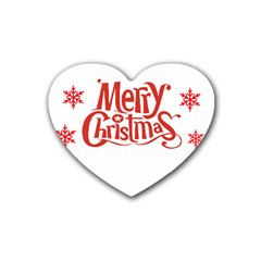 Merry Christmas Rubber Coaster (heart) by designerey