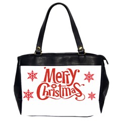 Merry Christmas Oversize Office Handbag (2 Sides) by designerey