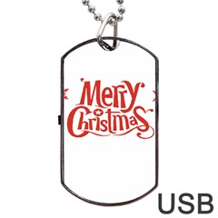 Merry Christmas Dog Tag Usb Flash (two Sides) by designerey