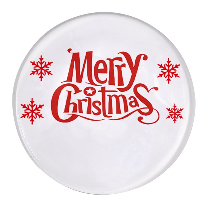 Merry Christmas Round Glass Fridge Magnet (4 pack)