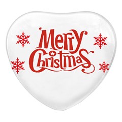 Merry Christmas Heart Glass Fridge Magnet (4 Pack) by designerey