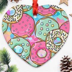 Donut Pattern Texture Colorful Sweet Ornament (Heart)