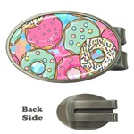 Donut Pattern Texture Colorful Sweet Money Clips (Oval)  Front