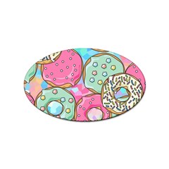 Donut Pattern Texture Colorful Sweet Sticker (Oval)