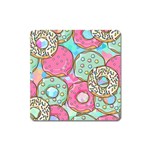 Donut Pattern Texture Colorful Sweet Square Magnet Front