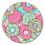 Donut Pattern Texture Colorful Sweet Magnet 5  (Round) Front