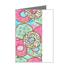 Donut Pattern Texture Colorful Sweet Mini Greeting Card by Grandong