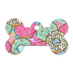 Donut Pattern Texture Colorful Sweet Dog Tag Bone (One Side)