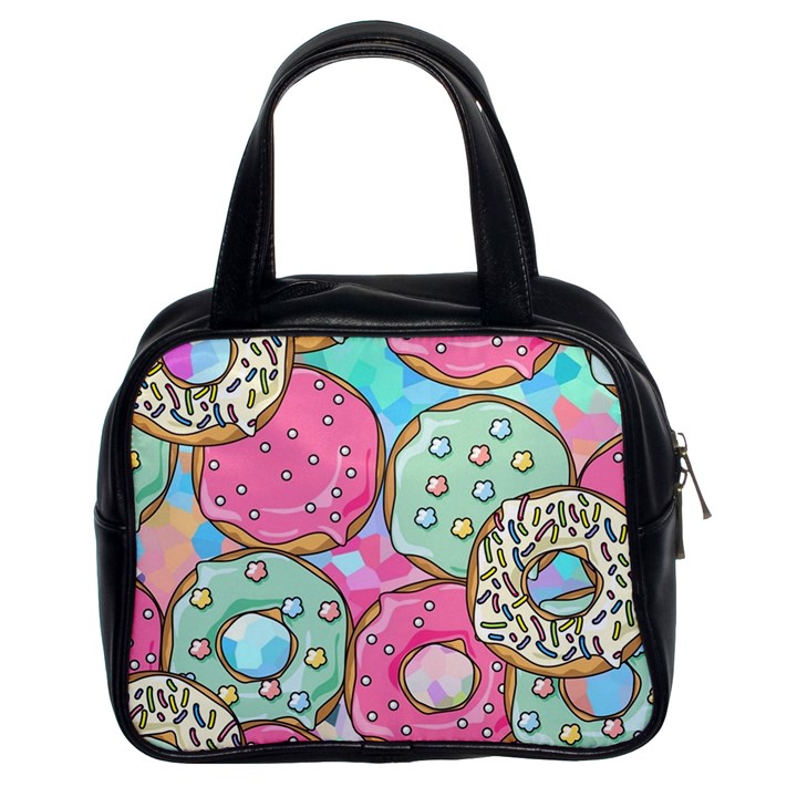 Donut Pattern Texture Colorful Sweet Classic Handbag (Two Sides)