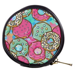 Donut Pattern Texture Colorful Sweet Mini Makeup Bag by Grandong