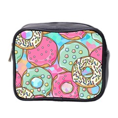 Donut Pattern Texture Colorful Sweet Mini Toiletries Bag (two Sides) by Grandong