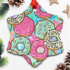 Donut Pattern Texture Colorful Sweet Ornament (Snowflake)