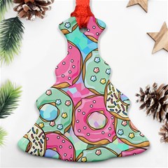 Donut Pattern Texture Colorful Sweet Ornament (christmas Tree)  by Grandong