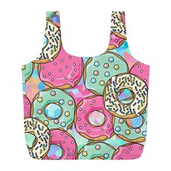 Donut Pattern Texture Colorful Sweet Full Print Recycle Bag (L)