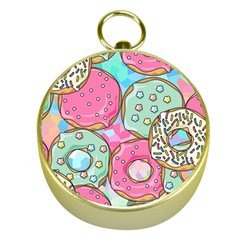 Donut Pattern Texture Colorful Sweet Gold Compasses