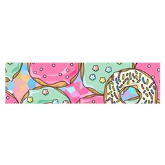 Donut Pattern Texture Colorful Sweet Oblong Satin Scarf (16  x 60 )