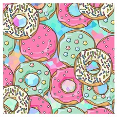 Donut Pattern Texture Colorful Sweet Wooden Puzzle Square