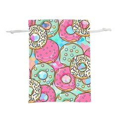 Donut Pattern Texture Colorful Sweet Lightweight Drawstring Pouch (s) by Grandong