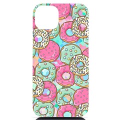 Donut Pattern Texture Colorful Sweet Iphone 14 Plus Black Uv Print Case by Grandong