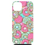 Donut Pattern Texture Colorful Sweet iPhone 14 Plus Black UV Print Case Front