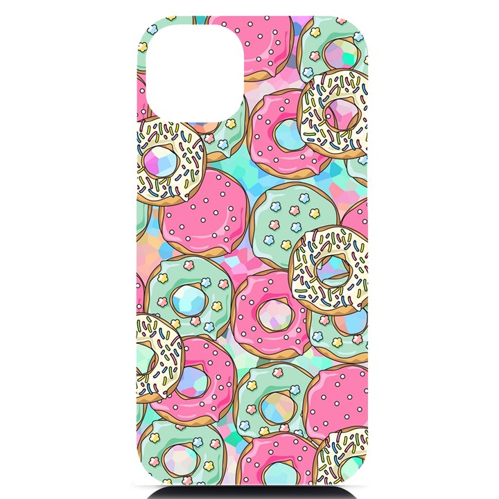 Donut Pattern Texture Colorful Sweet iPhone 14 Plus Black UV Print Case