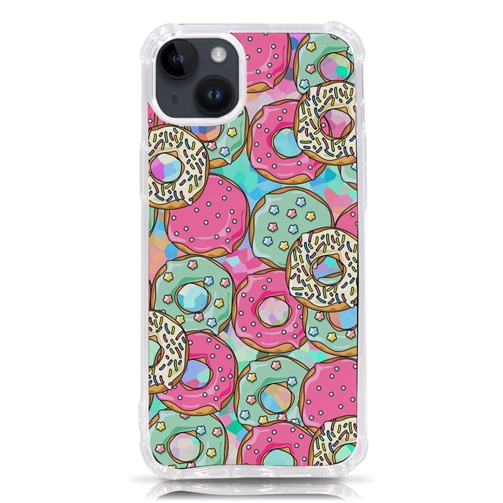 Donut Pattern Texture Colorful Sweet iPhone 14 Plus TPU UV Print Case