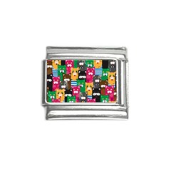 Cats Funny Colorful Pattern Texture Italian Charm (9mm) by Grandong