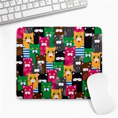 Cats Funny Colorful Pattern Texture Large Mousepad by Grandong