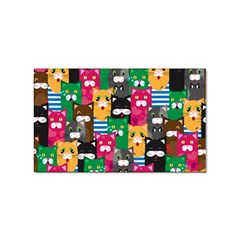 Cats Funny Colorful Pattern Texture Sticker (rectangular) by Grandong