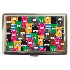 Cats Funny Colorful Pattern Texture Cigarette Money Case by Grandong