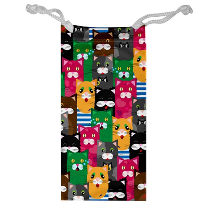 Cats Funny Colorful Pattern Texture Jewelry Bag