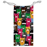 Cats Funny Colorful Pattern Texture Jewelry Bag Back