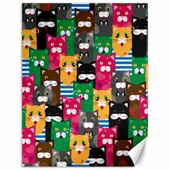 Cats Funny Colorful Pattern Texture Canvas 12  X 16  by Grandong