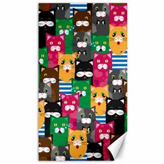 Cats Funny Colorful Pattern Texture Canvas 40  X 72  by Grandong