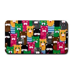 Cats Funny Colorful Pattern Texture Medium Bar Mat by Grandong