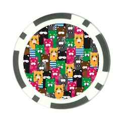 Cats Funny Colorful Pattern Texture Poker Chip Card Guard by Grandong