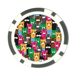 Cats Funny Colorful Pattern Texture Poker Chip Card Guard Front