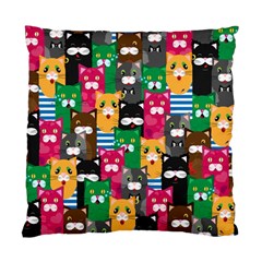 Cats Funny Colorful Pattern Texture Standard Cushion Case (two Sides) by Grandong