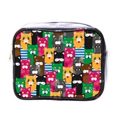 Cats Funny Colorful Pattern Texture Mini Toiletries Bag (one Side) by Grandong